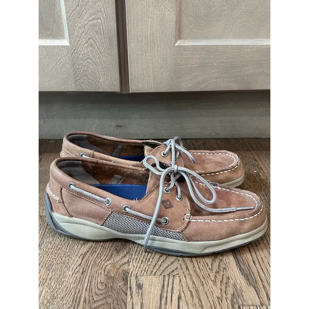 Sperry Top-Sider Authentic Original Leather Boat Shoes Sahara Tan Men's Size 9.5